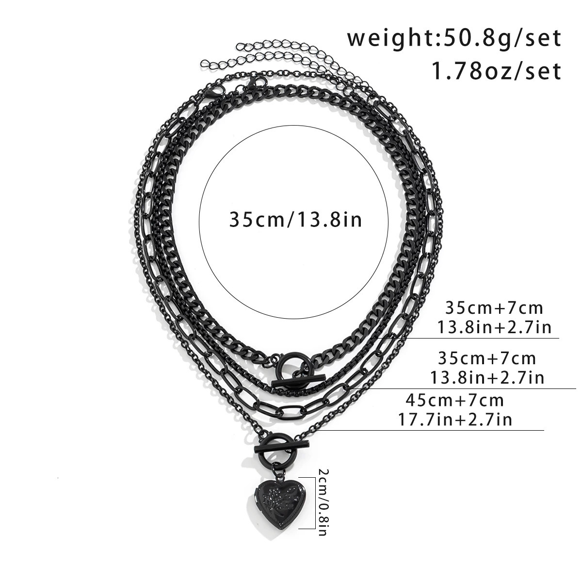 Salircon Punk Black Spray Paint Multi layered Chain Choker Fashion Star Heart Shaped Pendant Necklace Womens Aesthetic Jewelry 250811