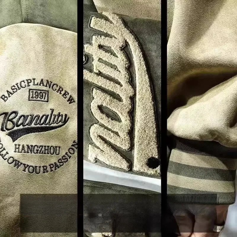 Mens Casual Loose Fit Jaet American Sle Spring Autumn Wear Resistant Dirtproof Stand Collar Workwear Youth Faion 250814