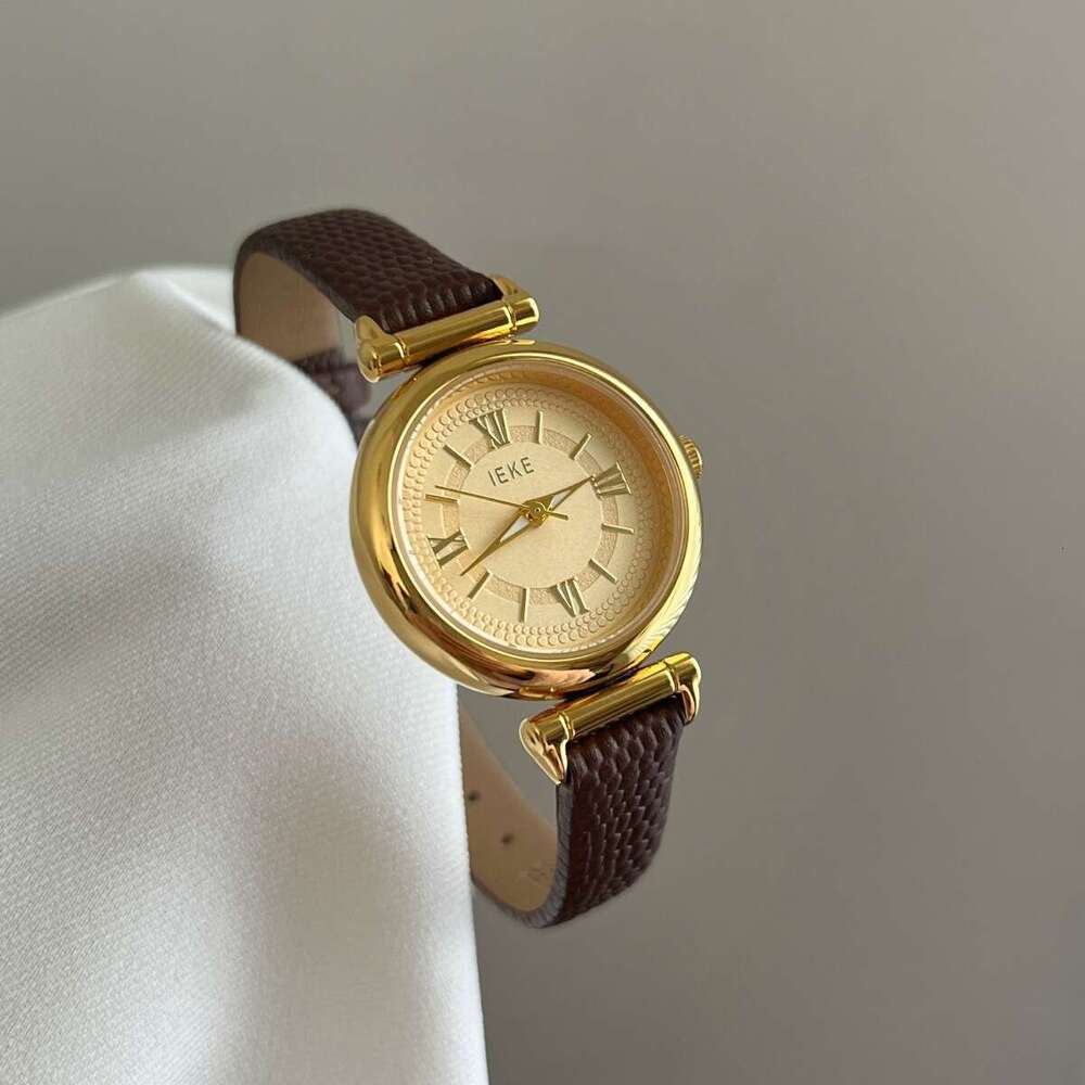 Hot-Selling Designer Small Brown Watch for Women Korean Version Simple Elegant Artistic Roman Numerals Versatile