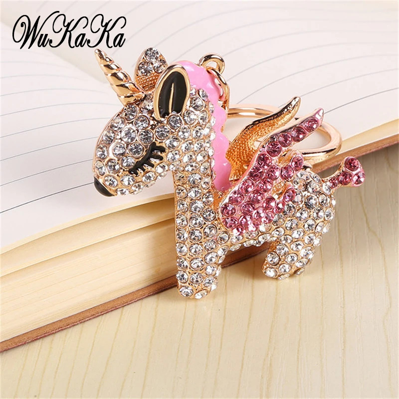 Fashion Unicorn Keychain Car keyrings bags Decoration Accessories horse Pendants Jewelry 250811