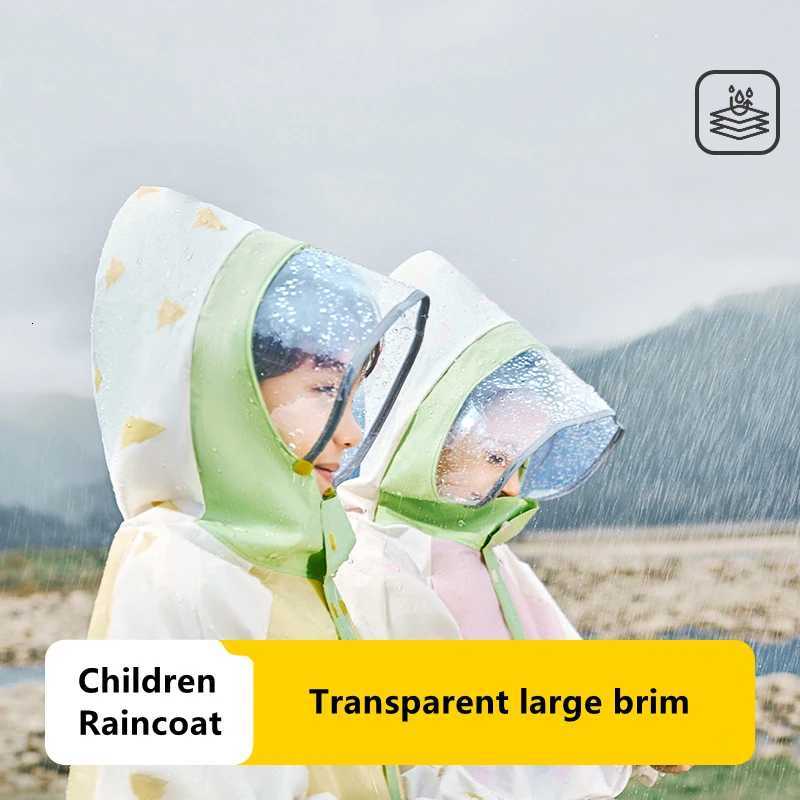 Korean Cute Kids Raincoat Waterproof Children Animal Style Rain Poncho Rain Coat With Backpack Position Student RainWear Y250814
