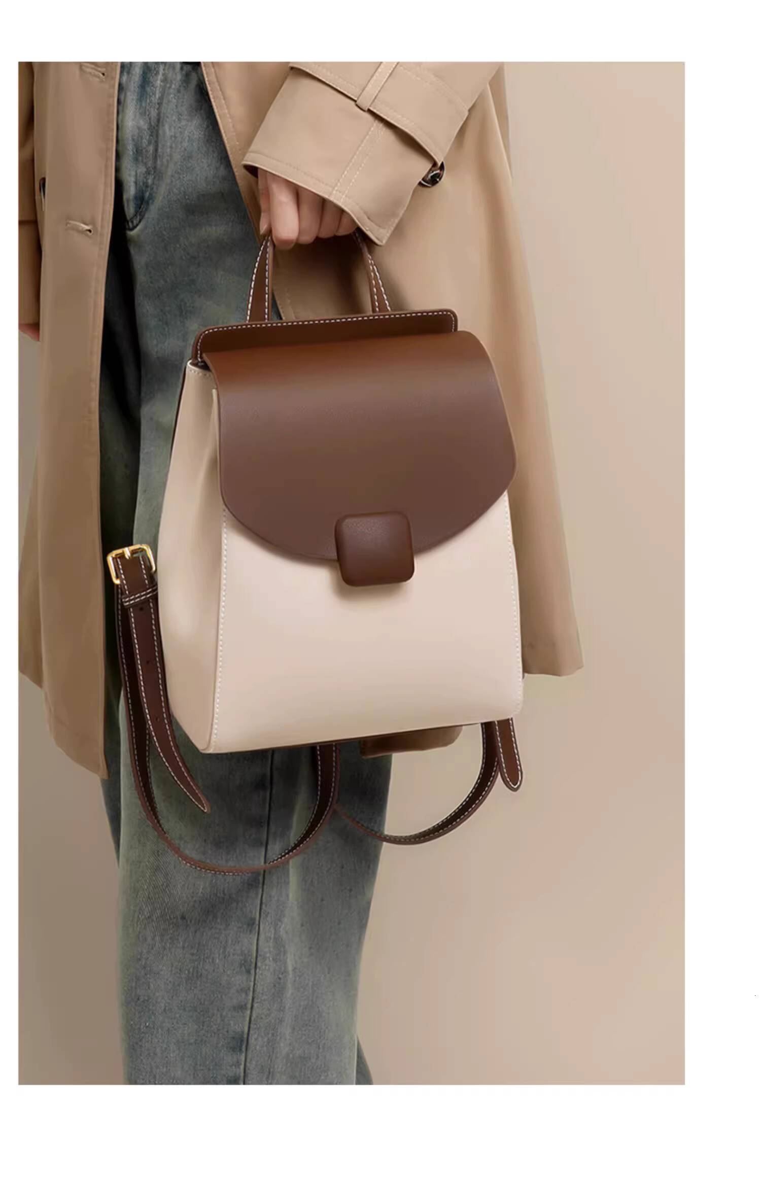 Autumn New Neutral Style Backpack Couple Backpack Fashion Small Backpack Casual Commuting Bag Travel Bag Autumn New Designer Bag Color Collision