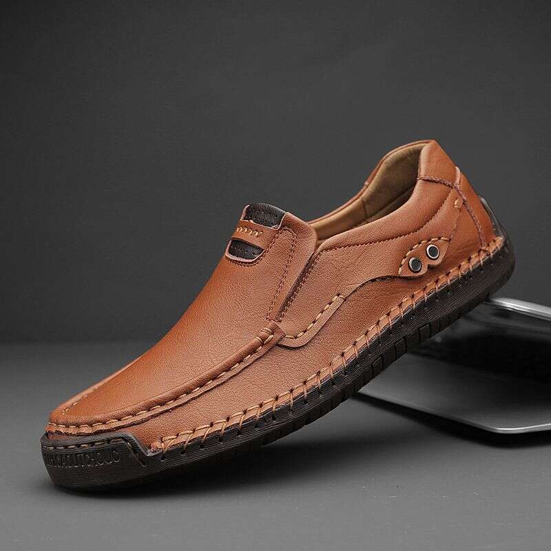 Large Size Men's Handmade Loafers, Slip On Casual Low Cut Leather Shoes, Business Driving Shoes