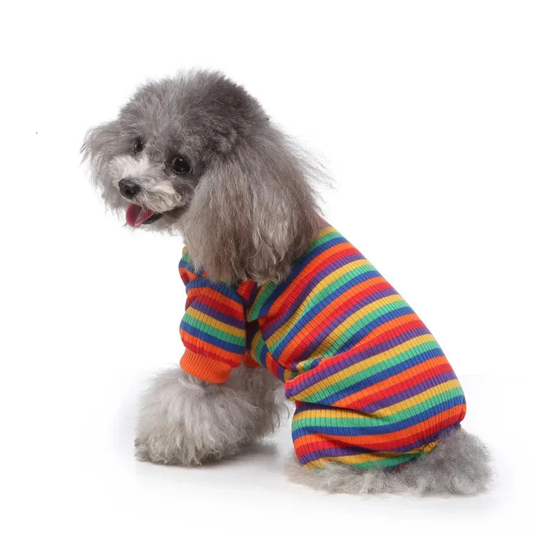 selling pet clothes home striped dog clothing pajamas highnecked fourlegged 250814