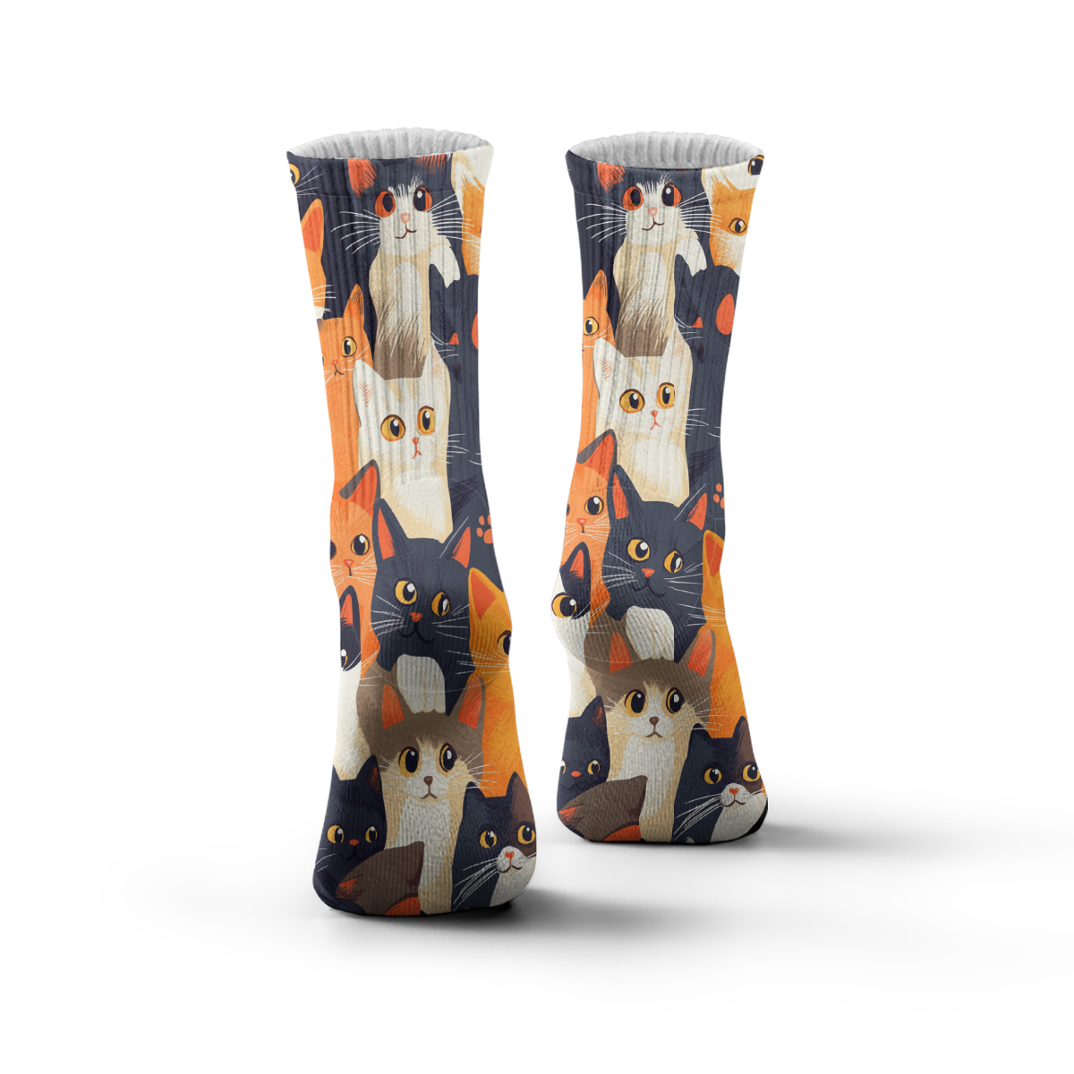 Cute Cat Collage Unisex Tube Designer Sock C148