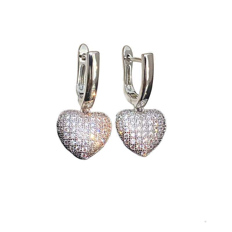 DHcollections French Style Light Square Water Drop Star Heart Zircon for Women, Niche Design Earrings with a Sense of Sophistication