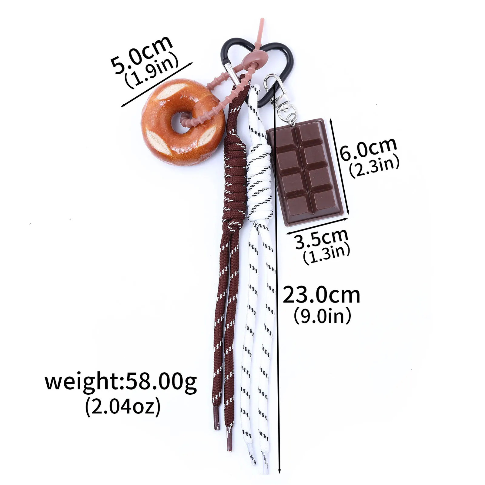 All Seasons Brown Cute Alkaline Bread Korean Version INS Bag Pendant Chocolate Climbing Rope Keychain Decorative Gift 250804