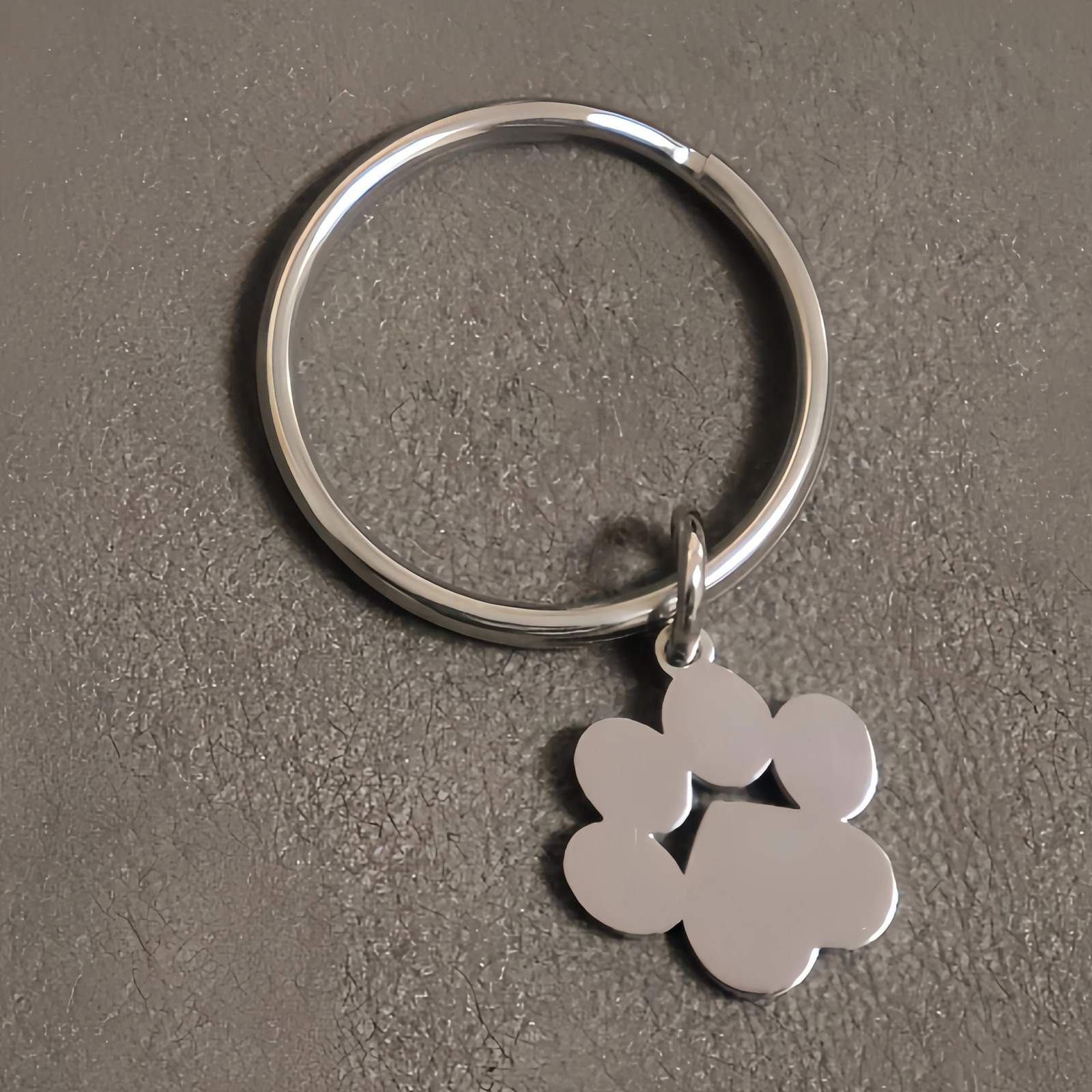 10Pcs 304 Stainless Steel Keychain Cartoon Dog Paw gold steel Color Fashion for Car Keys Pendant 250811