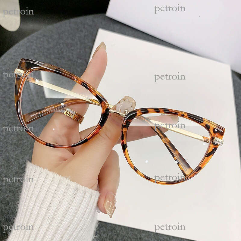 24 Trendy Fashion Cat Eye Blue Light Blocking Personality Internet Celebrity Street Style Glass, Can Be Paired with Prcription Fram, Non-Prcription