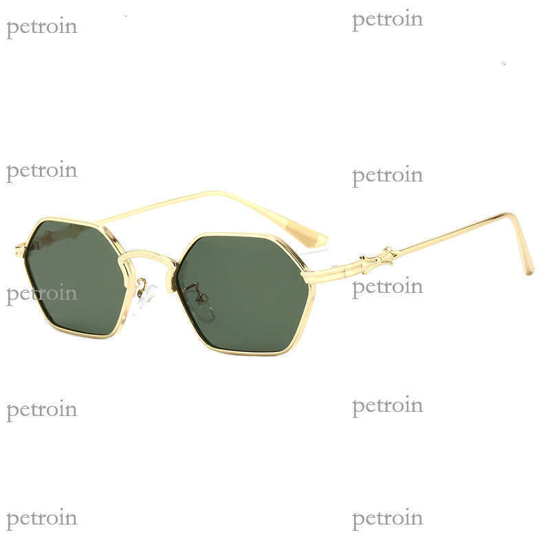 New Polygonal Small Frame Metal Men Driving Sun Protection Personality Fashion Ins Sunglasses for Women