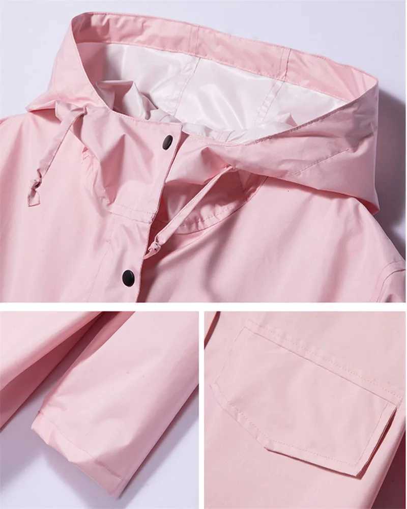 Hooded Raincoat for Men and Women Long Rainwear Suit Waterproof Poncho Coat White Coating Adult Hiking Pure Color Y250814