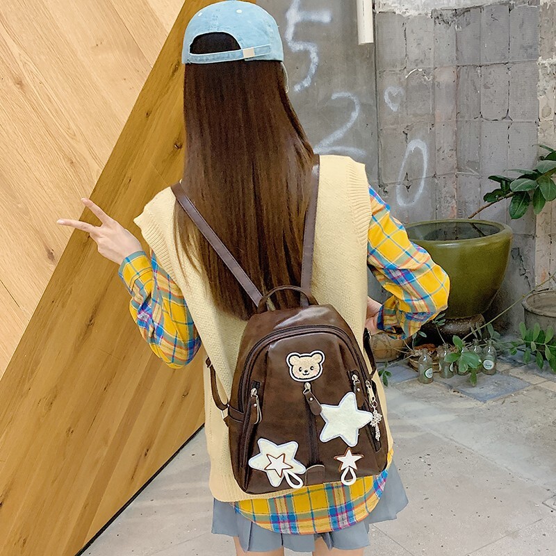 Autumn New Neutral Style Backpack Retro College Style Couple Backpack Autumn New Fashion Embroidered Backpack Large Capacity Backpack Autumn New Desig