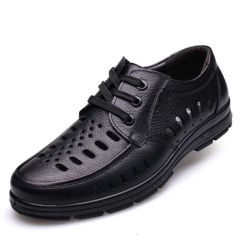 2025 Spring Shoes For Men, Genuine Leather Men's Lace Up Business Leisure, Middle Aged And Elderly Dad's Shoes, Summer
