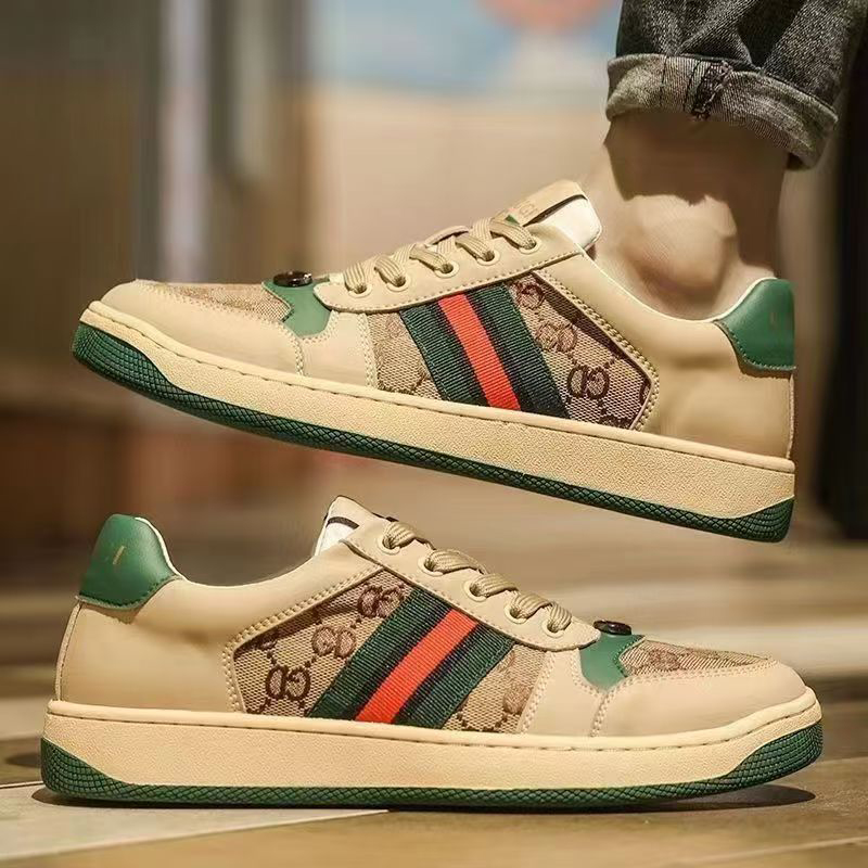 Designer couple shoes, new retro, versatile, fashionable, comfortable, high appearance level trendy shoes, ultra-light fiber leather rubber outsole sh
