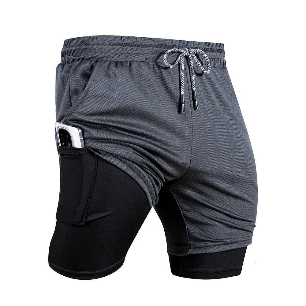 Mens Fitness Training Shorts Summer 2 in 1 Quick Dry Breathable Running Shorts Men Jogging Outdoor Sports Shorts Male Clothing Y250814