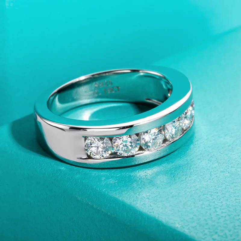 AnuJewel 4mm Wedding Band 925 Sterling Silver Lab Created Diamond Band Ring Men Women Ring Customized Jewelry 250807