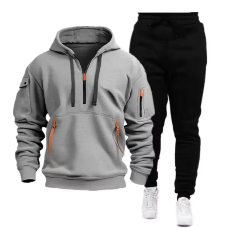 Mens Tracksuit Casual Classic Hooded Sweatshirt Jogging Clothing High Quality Simplicity Versatile Tops Pants Suit Running 250814