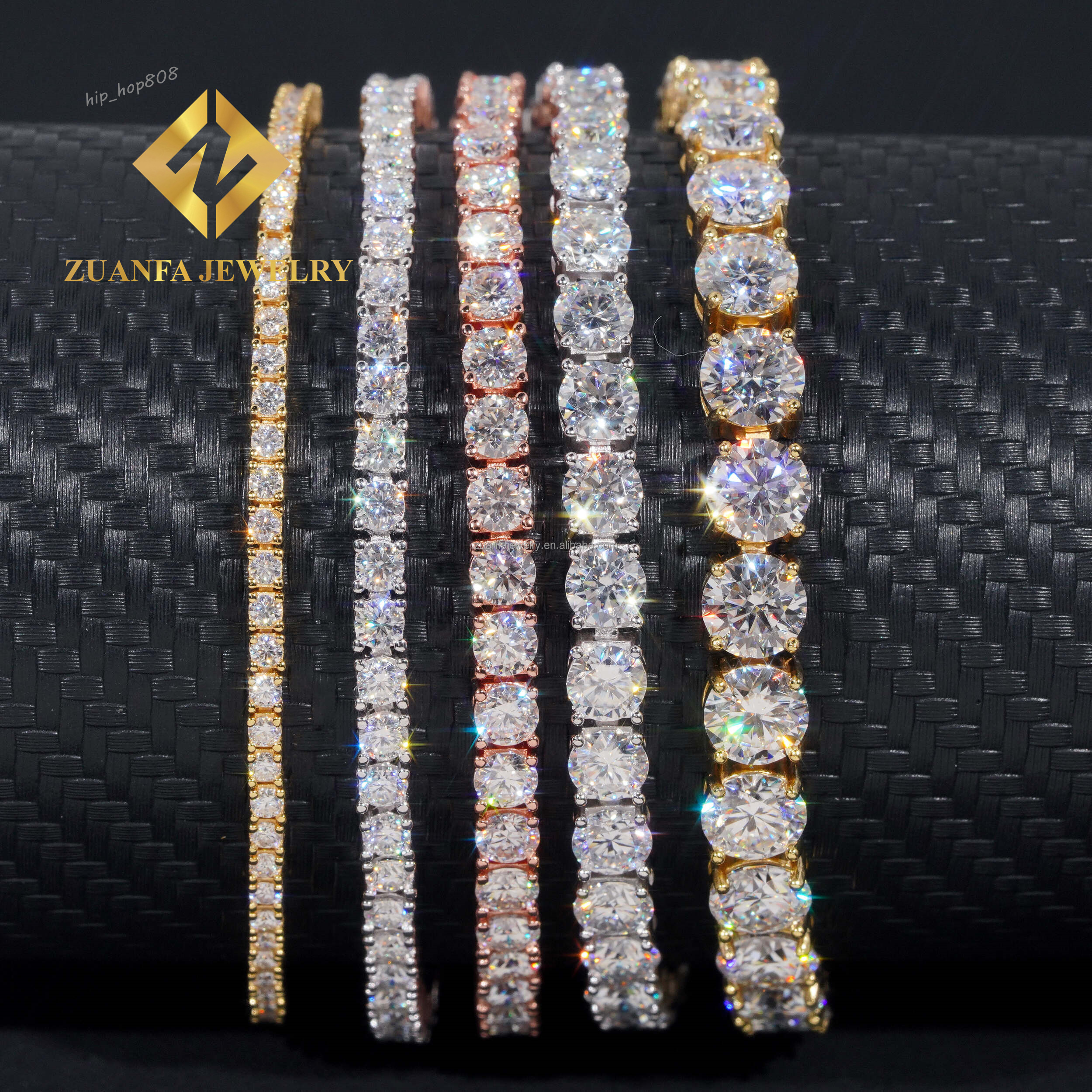 Hot Selling Stylish Popular Iced Out GRA Certificates 2mm 3mm 4mm 5mm 6.5mm VVS1 Moissanite Diamond Tennis Bracelets Men