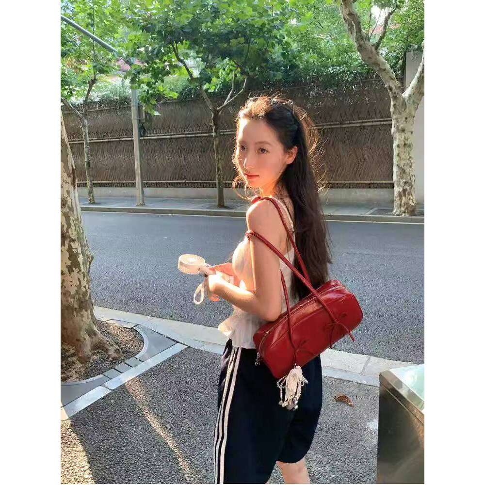 Designer Bag Tote Bag Shoulder Bag New Ankora Red Underarm Single Shoulder Niche Large Capacity Bowknot Baguette Boston Bag