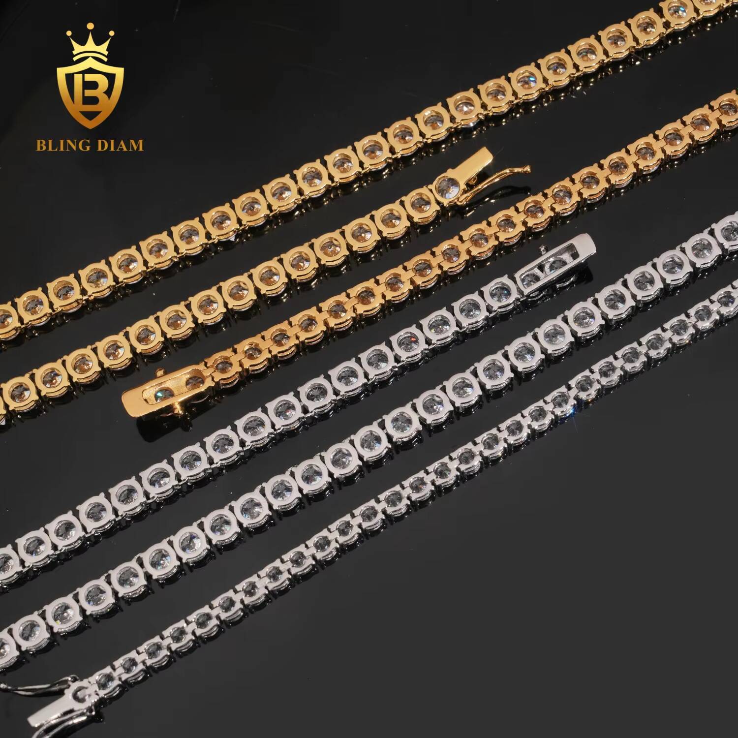 Wholesale Price 5mm 6mm 316L Stainless Steel Hip Hop Moissanite Tennis Chain Necklace Silver Jewelry for Women Men