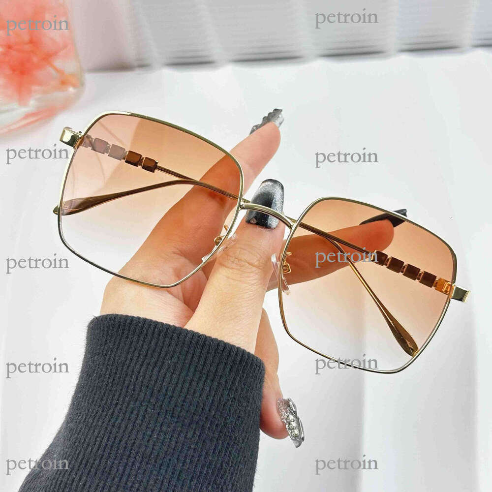 New Metal Trendy Korean Fashion Large Frame Slimming Street Style Internet Celebrity Driving Sunglasses for Men and Women