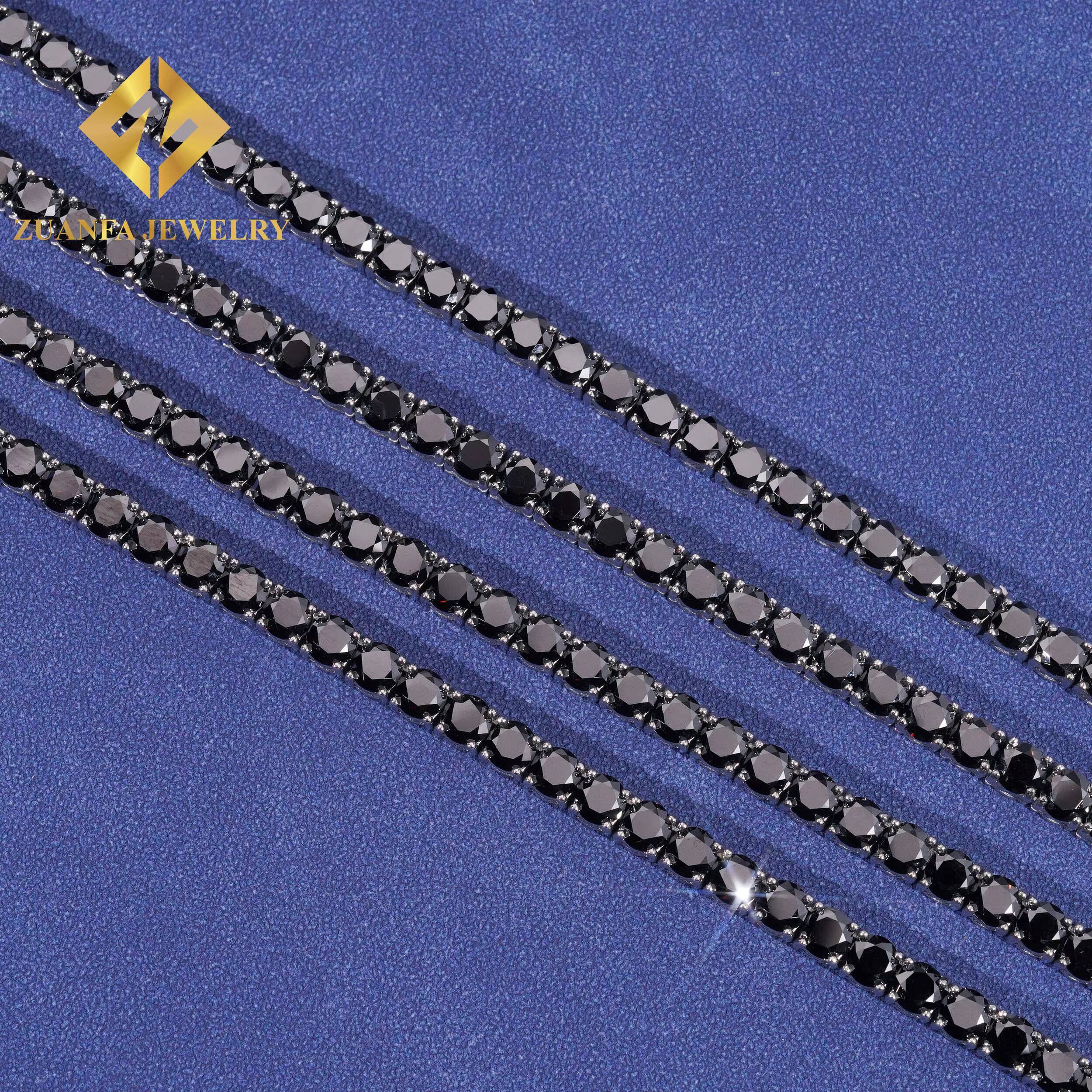 Cheap Price Fashion Tennis Chain Hip Hop 316L Stainless Steel 4MM 5MM Black Moissanite Tennis Chain Necklace Bracelet