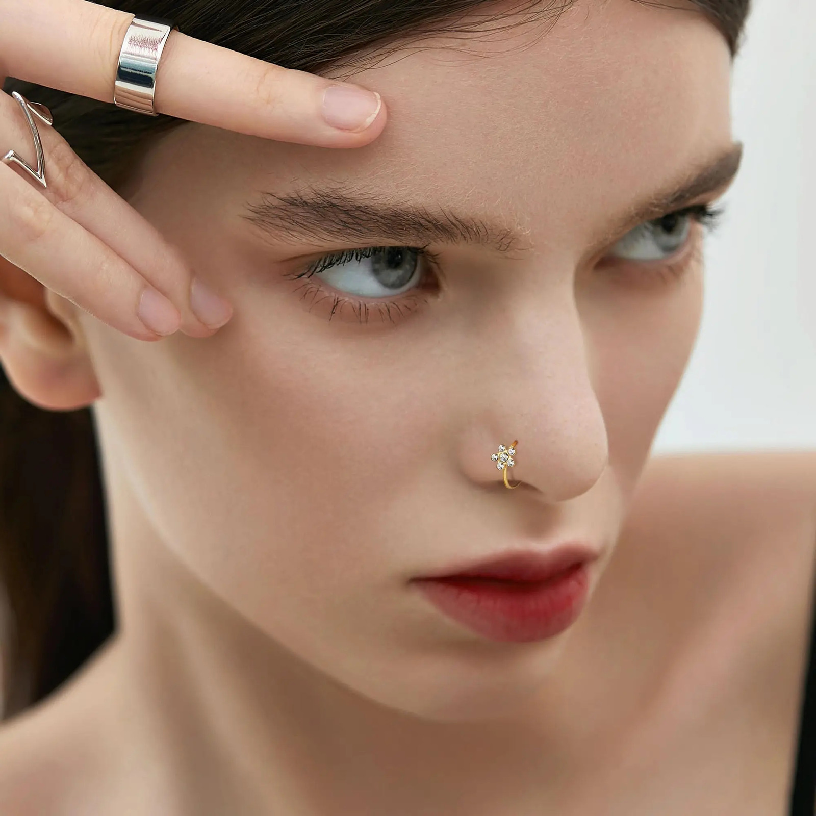 26 Pcs 20G Nose Ring Nose Stud Steel Nose Piercings Set CZ Shiny Septum Piercing Jewellery for Women Men 250807