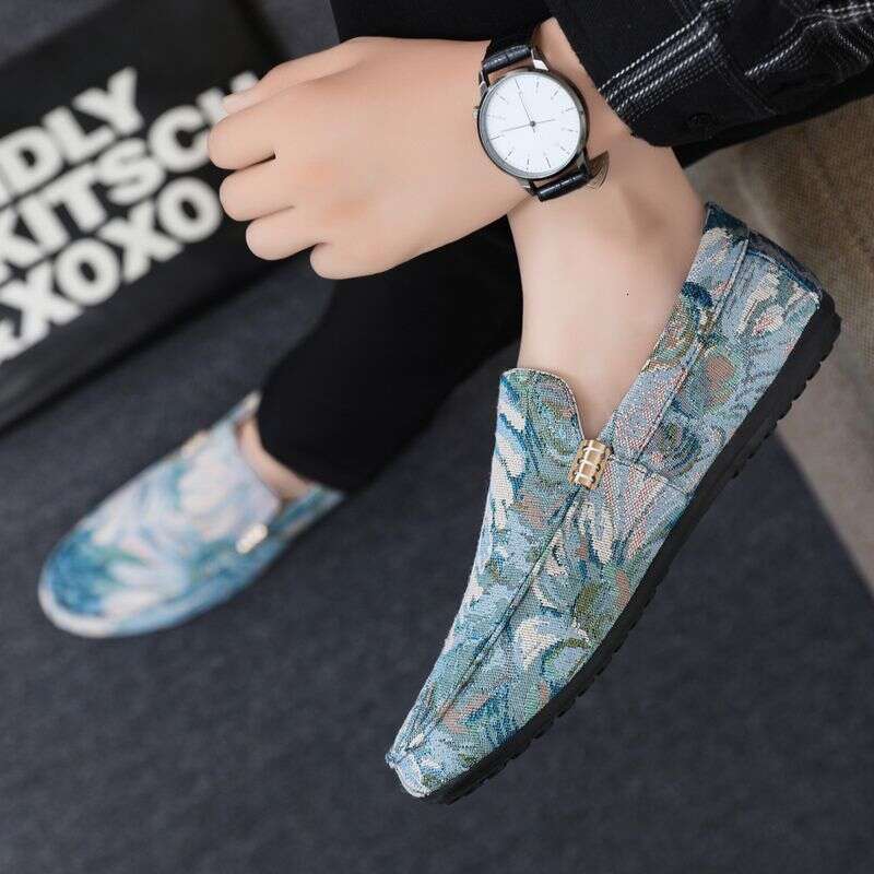 Spring Men's One Step, Douban Korean Edition, Trendy Versatile Cloth Soft Sole Casual Shoes, New Style for Lazy Men