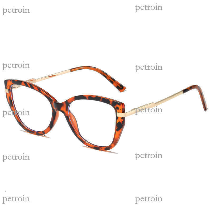 New Leopard Print Cat Eye TR90 Multi-Color Frame Comfortable Spring Legs Non-Prescription Glasses Can Be Fitted with Lenses