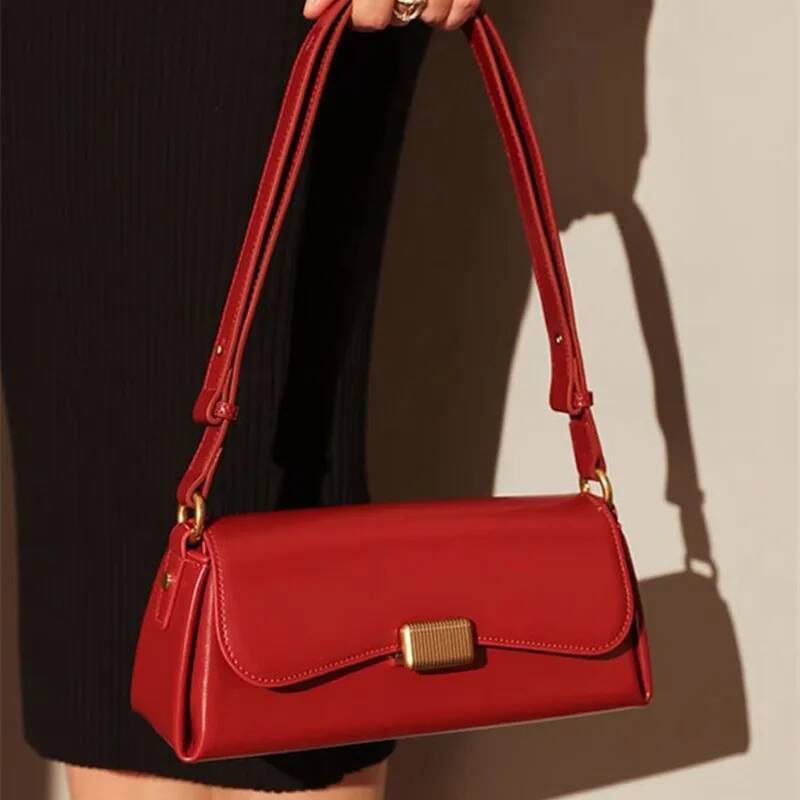 YANATARI Underarm Cowhide Genuine Leather Handbags Women Vintage Shoulder Bag Female Crossbody Bags High Quality 2024