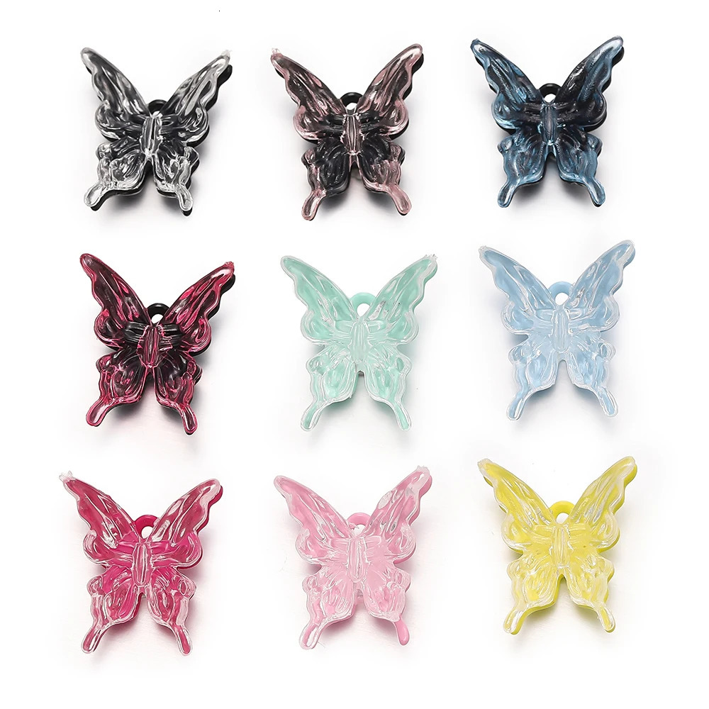 1Pcslot Butterfly Peandant Alloy Metal Animal Charms Colorful Butterflies For DIY Necklace Bracelet Jewelry Making Finding 250804