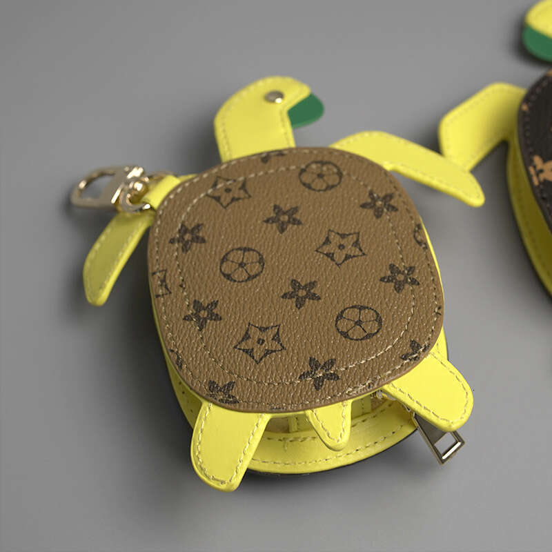 Diving Champion Same Style Turtle Detachable PU Leather Cartoon Cute Mini Keychain Pendant