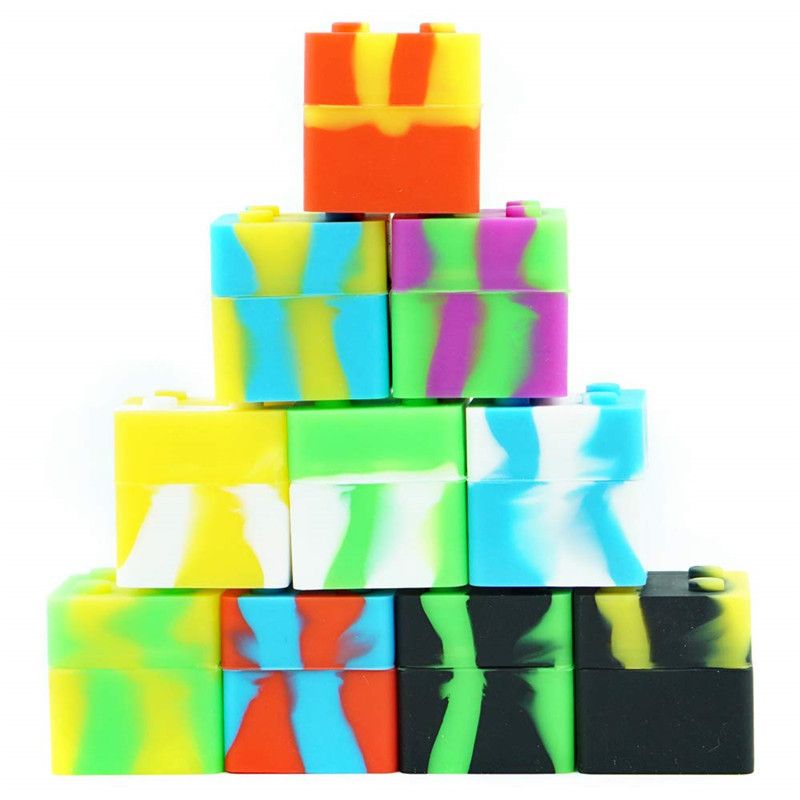 9ml silicone containers silicone jars box square storage jar