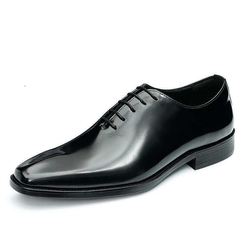 British bright men's formal business cowhide leather inside one piece Men's Oxford shoes