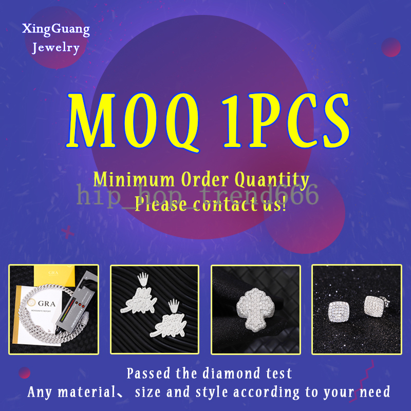 Wholesale Price 4-5 Rows Moissanite Ring Ice Out Round Cut VVS Moissanite 925 Silver Rings Jewelry for Hip Hop Rapper