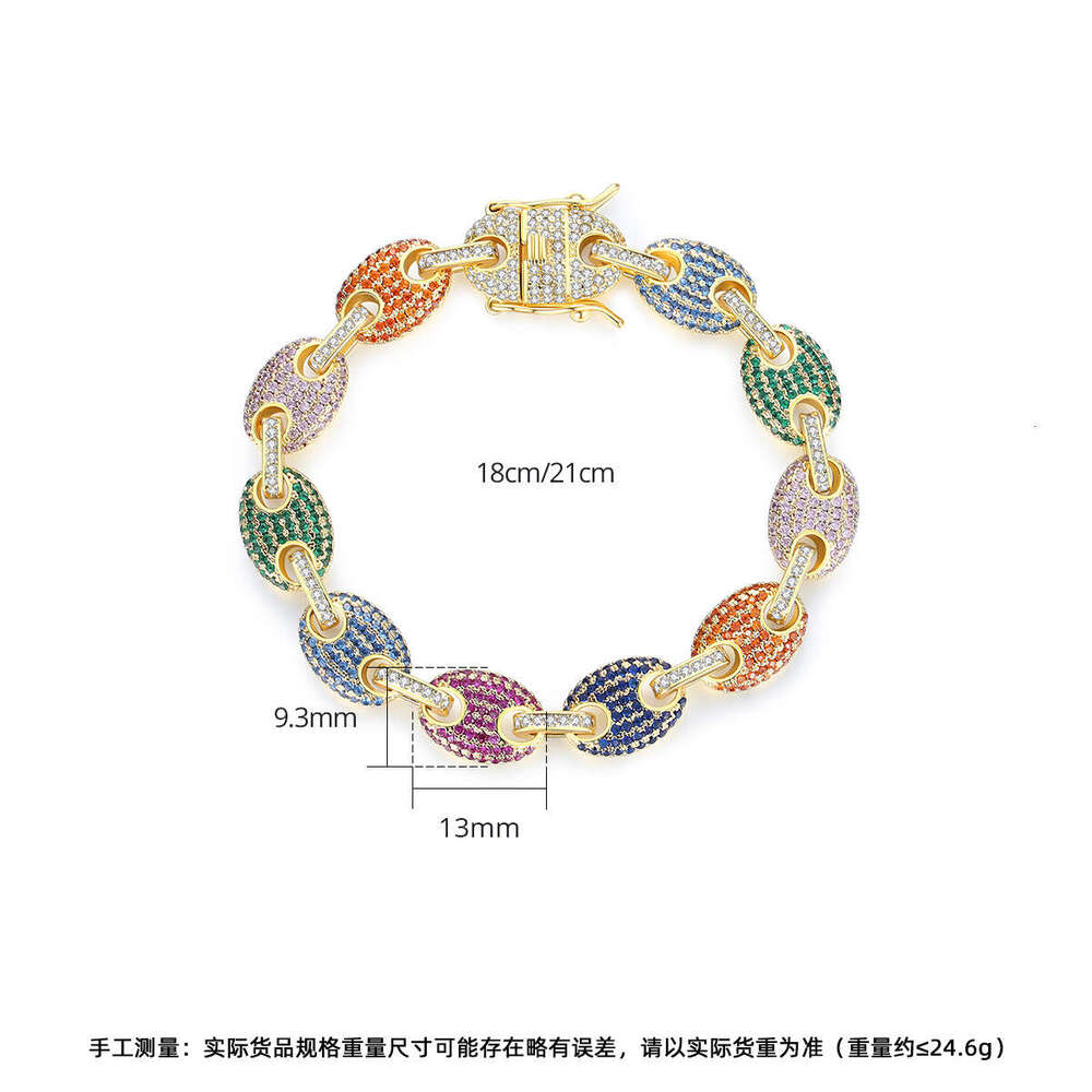 Jinse Hip-Hop Bracelet Full Dia Copper Micro-Inlaid Zirconia Hand Jewelry High-End Niche Accessories Factory