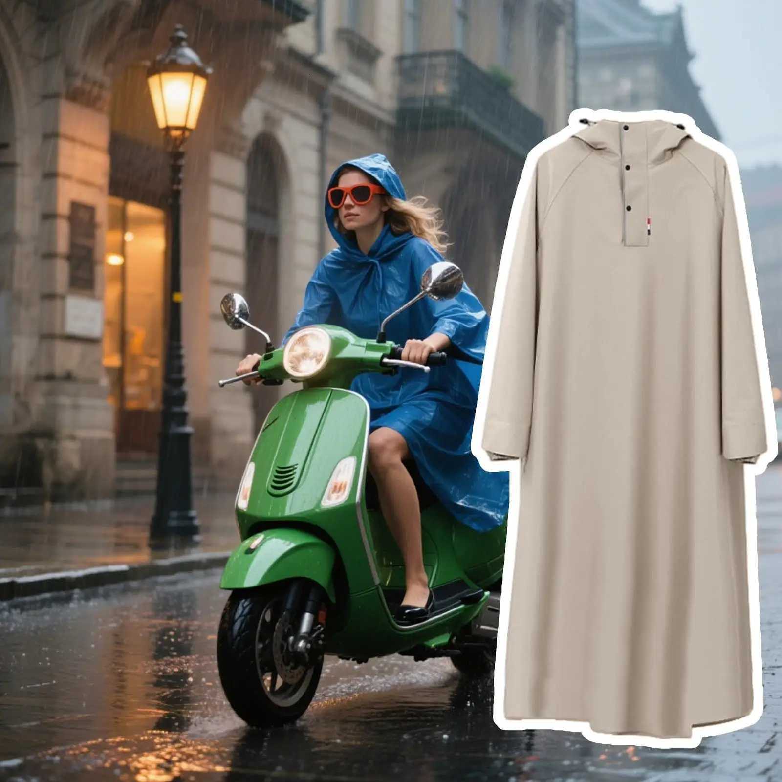 Ponchos Adult Unisex Biking Raincoat Reusable Long Motorcycle Rain Poncho For Men Women Scooter Fishing Camping Outdoor Cycling Y250814