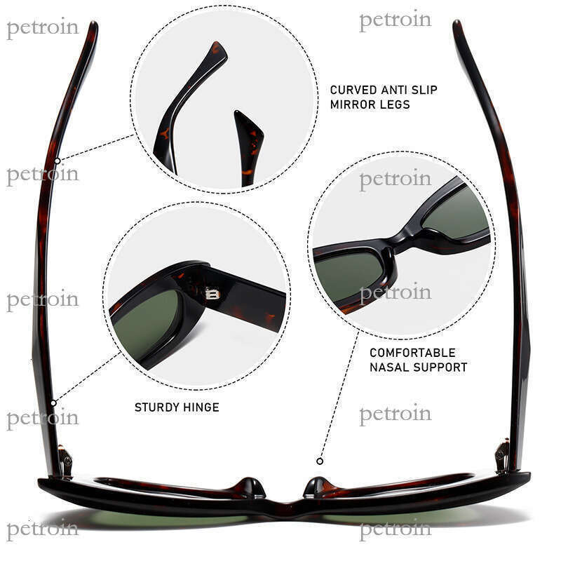 New Fashion Cat Eye Stud Small Square Frame Personality UV400 Sun Protection Sunglasses