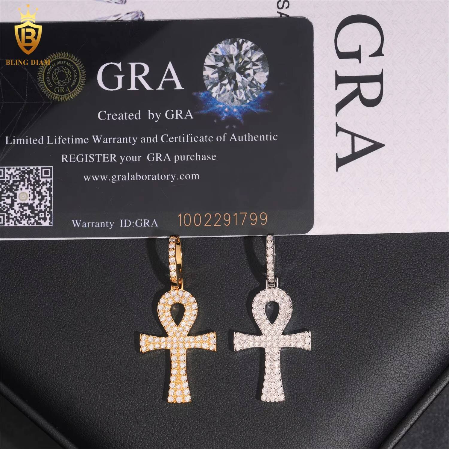 Fashion Fine Jewelry VVS Moissanite 925 Sterling Silver Hip Hop Luxury Iced Out Cross Pendant