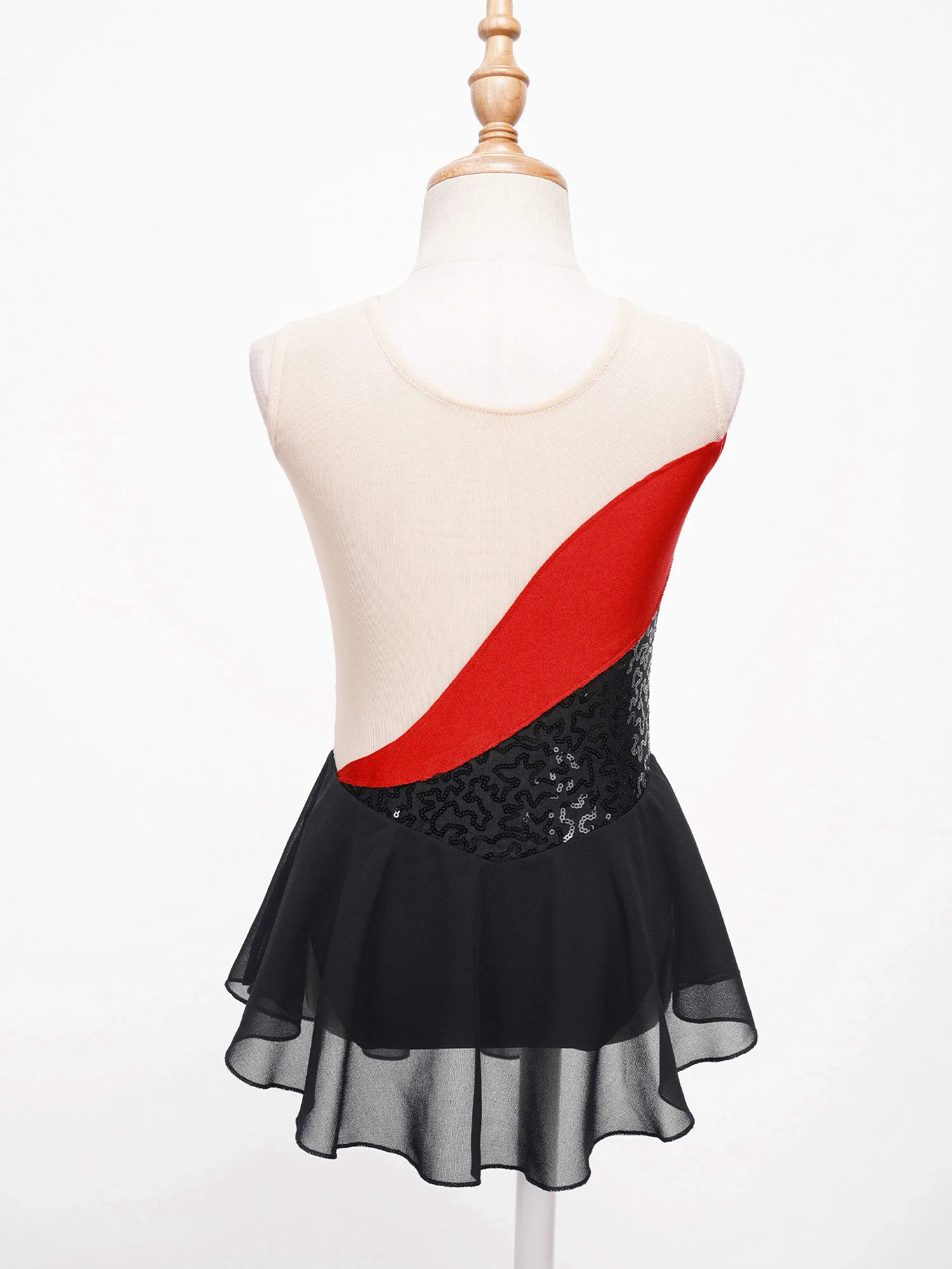 Girls Ballet Figure Ice Skating Dance Dress Gymnastics Acrobatics Performance Dancewear Shiny Sequins Sheer Mesh Leotard Dresses 250812