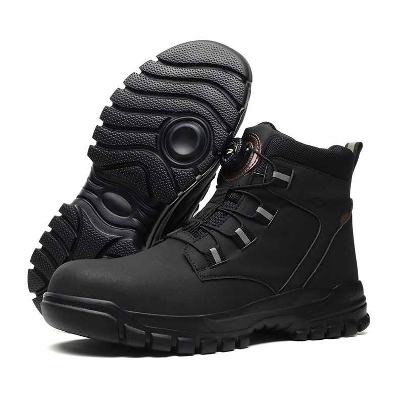 Rotating Button Work Shoes for Men Anti Puncture Sneakers Waterproof Safety Non Slip Steel Toe Tactical Boots w250801