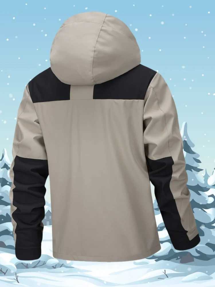 2025 Autumn Spring Mens Oversize Clothing Casual Waterproof Windbreaker Jacket Full Zip Up Hooded Outdoor Hiking Coat Men W250815