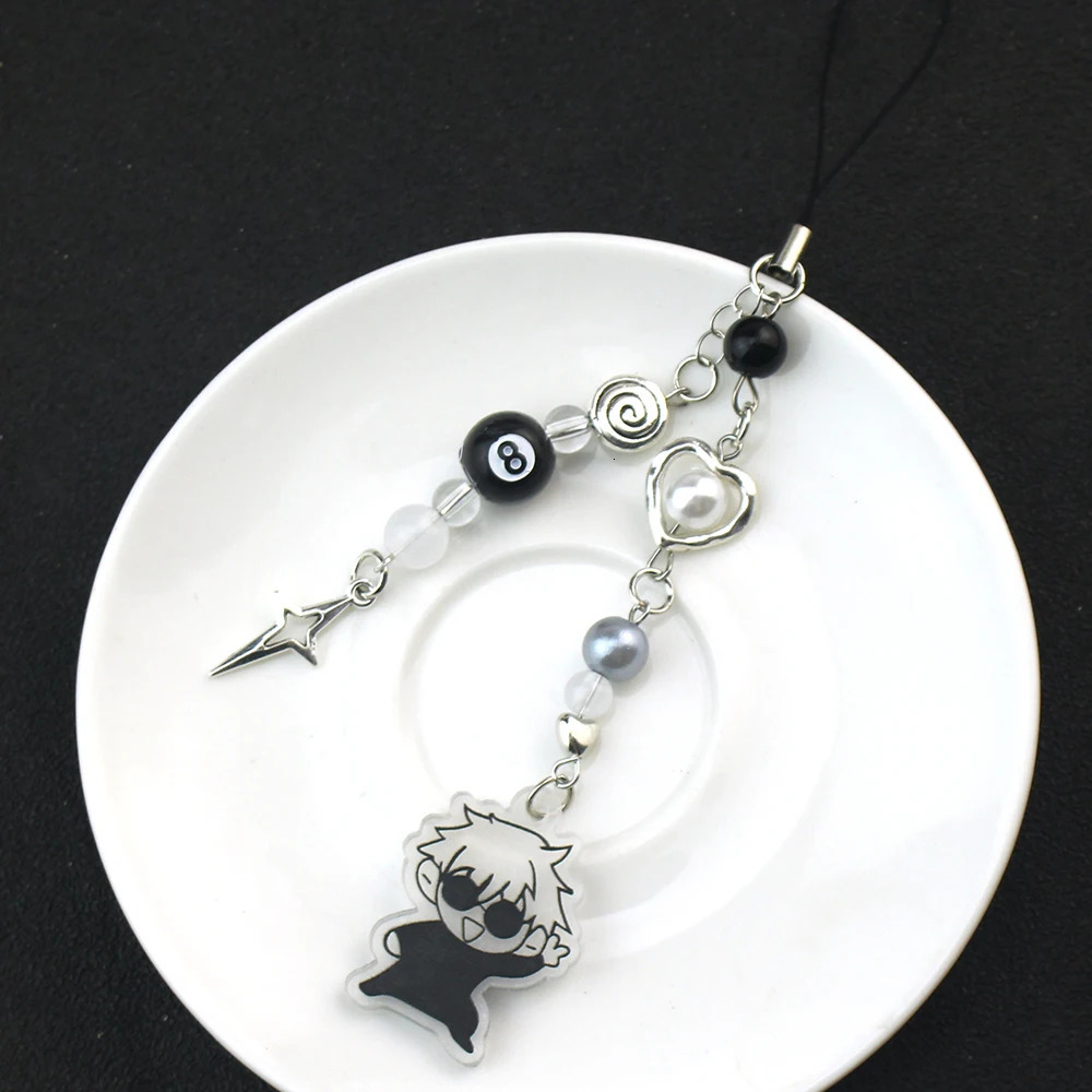 Anime Keychain Cosplay Geto Suguru Satoru Gojo Matching Jujutsu Phone Charm Accessory Pendant Keyring Bag Jewelry Gift 250804