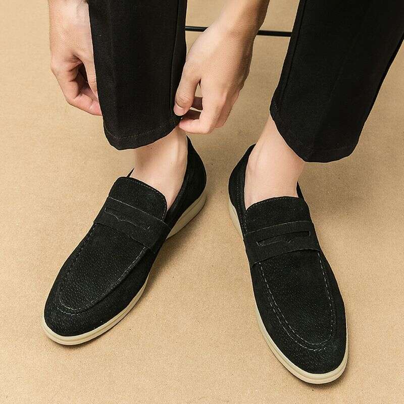 Men's Oversized Casual Fashionable Fitting Loafers, Trendy And Simple Formal Business Leather Shoes, Can Be Worn