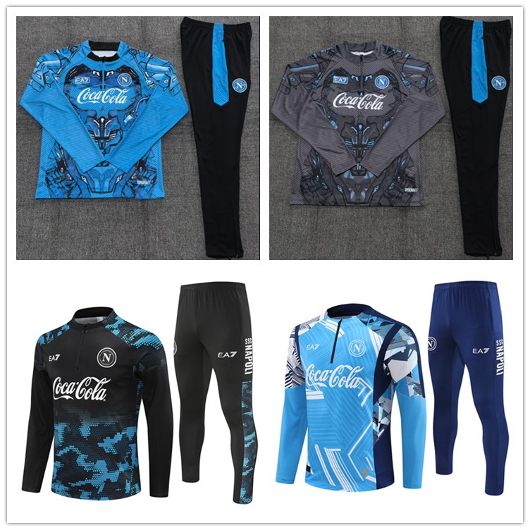 2025 2026 AE7 Napoli trackSuit jacket soccer jersey Zielinski 24/25 de bruyne napoli Blue camouflage style Half pull Long sleeve SSC Naple long zipper set veste suit