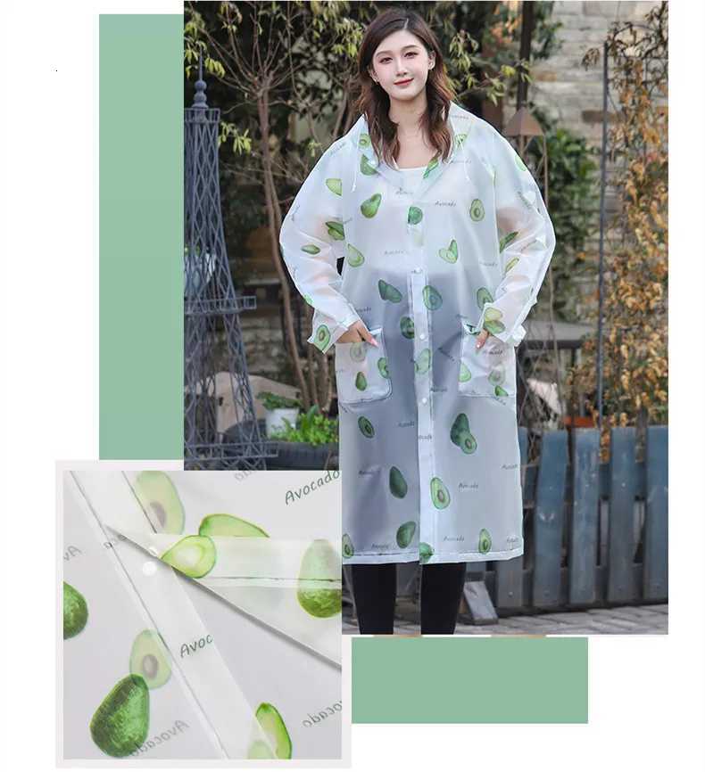Transparent Raincoat Rain Coats Long Big Size Cloak Poncho Women Mens WaterPROof Cute Cartoon Printing CLEar Rain Cover Y250814