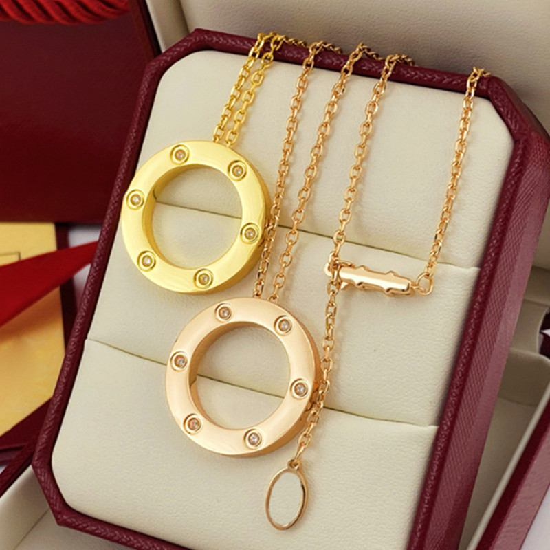 Luxury designer jewelry love gold necklace designer women men diamond fashion stainless steel daily outfit Valentine's Day gift high quality silver design necklace