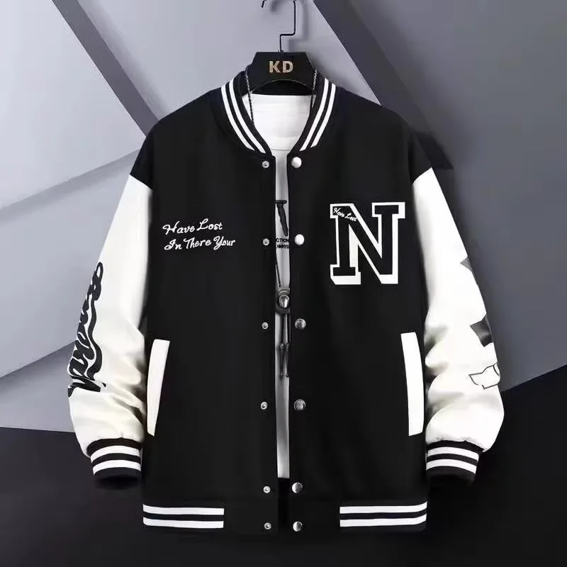 Letter y Mens Windbreaker Baseball Jacket Spring Korean Style Harajuku HipHop Streetwear Button College 250814