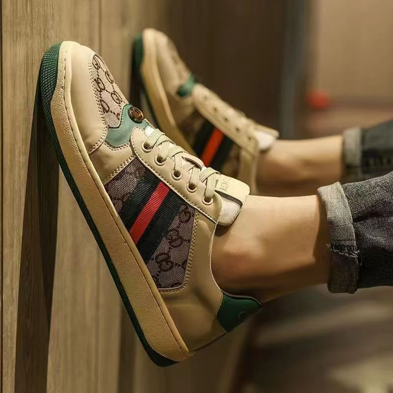 Designer couple shoes, new retro, versatile, fashionable, comfortable, high appearance level trendy shoes, ultra-light fiber leather rubber outsole sh