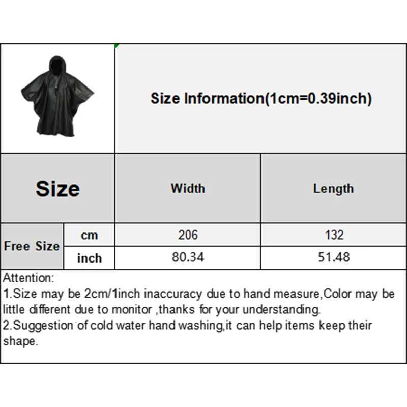 Outdoor Raincoat Hooded Sleeve Waterproof Rain Poncho Motorcycle Rain Cover Camping Hiking Travel Rainwear Y250814